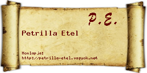 Petrilla Etel névjegykártya